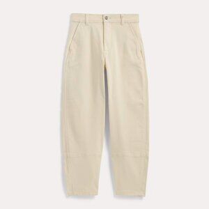 Beyond-Flattering Everlane Barrel Pants in Cream, Size 6L